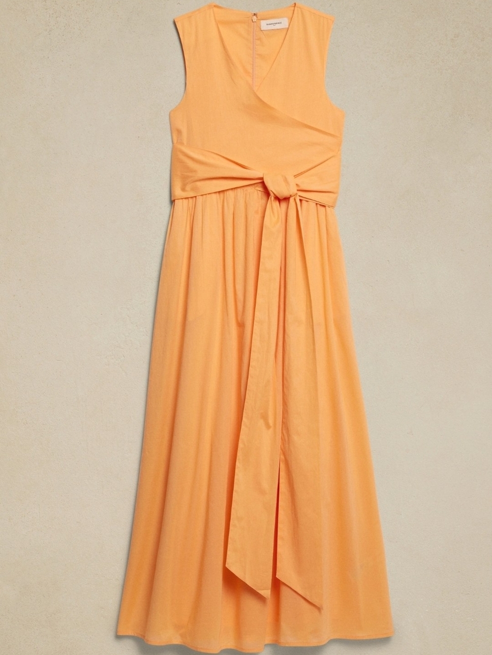 Banana Republic Girls' Sleeveless Peach-Orange Knot-Waist Dress
